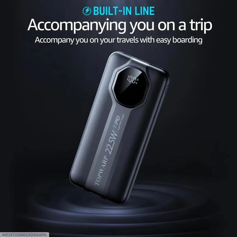 TOPWARP 22.5W Super Fast Charge Power Bank – Ultimate Travel Companion with Smart Display