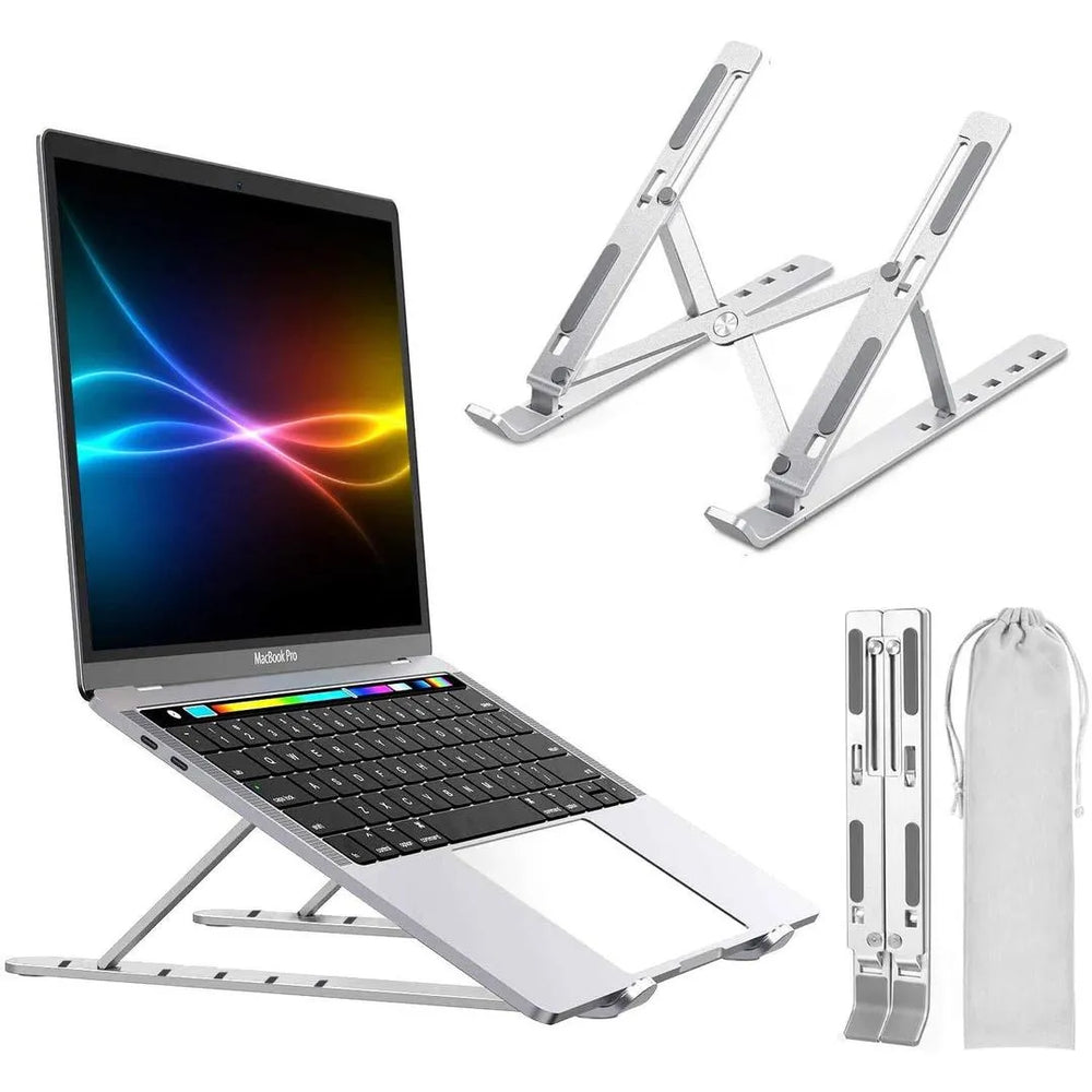 Ergonomic Adjustable Aluminum Laptop Stand – Portable Folding Cooling Riser