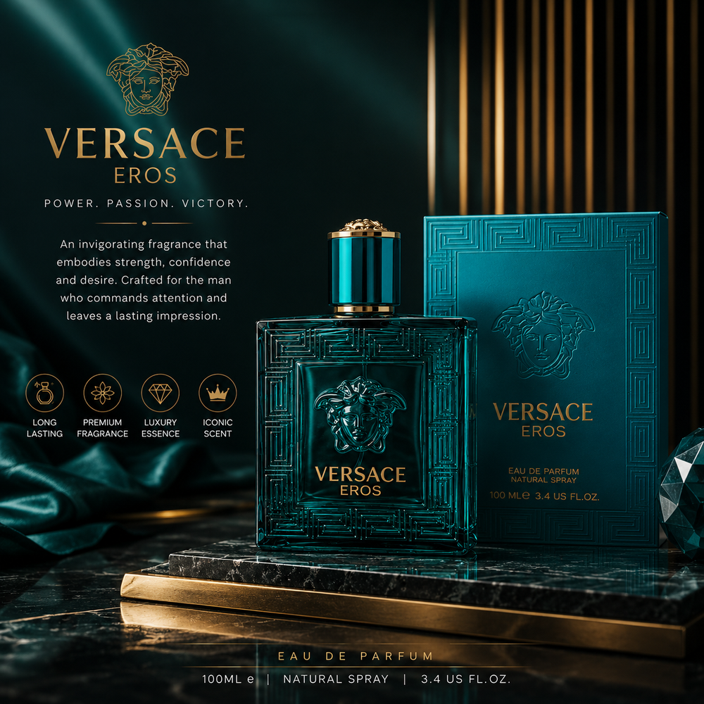 Versace Eros Eau De Parfum for Men – Luxury Long Lasting Premium Fragrance