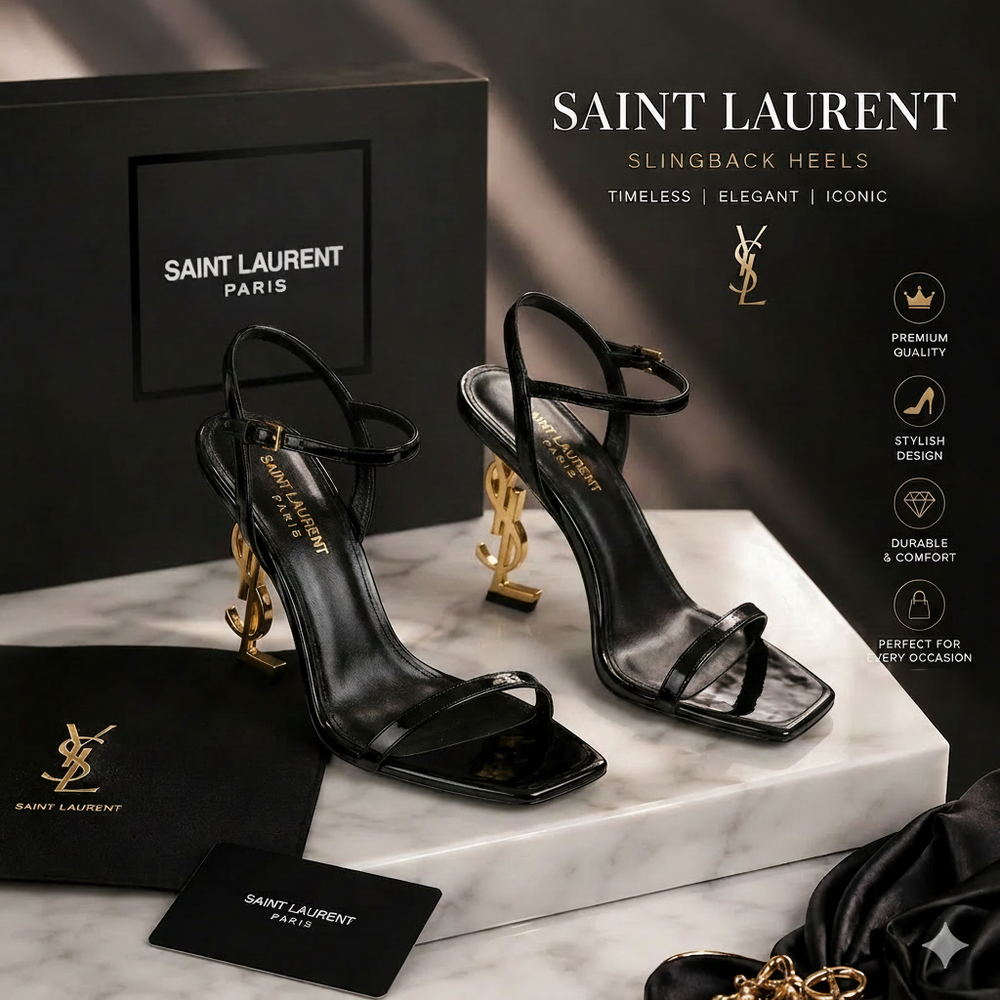 Luxury Saint Laurent YSL Slingback Heels