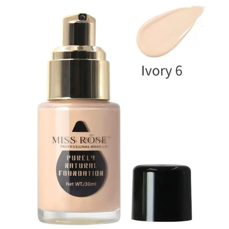 MISS RÔSE Purely Natural Liquid Foundation (30ml) – Shade: Ivory 6